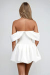 Drop Everything Now Off Shoulder Corset Mini Dress - White
