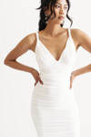 Karma White Multiway Ruched Bodycon Midi Dress