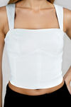 Keep it Classy Square Neck Crop Top - White