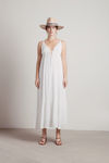 Lisana White Triangle Plunge Maxi Dress
