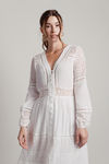 Malibu Mornings White Lace Inset Midi Dress