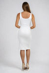 Play My Game Slit Bodycon Midi Dress - White