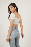 Play Pretend White Ruched Crop Top