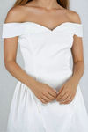 Pure Promise Off Shoulder A line Mini Dress - White