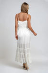 Supernova Satin Tiered Maxi Dress - White