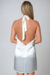 Sweet Fantasy Satin Halter Mini Dress - White