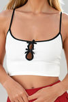 Sweet Tease Cutout Bow Cami Top - White