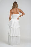That's My Girl Cutout Tiered Maxi Dress - White