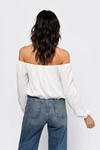 Twist and Shout White Cold Shoulder Top