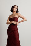 Adelyn Wine Strapless Maxi Dress