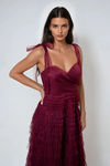 Darling I’m Yours Sweetheart Tulle Maxi Dress - Wine