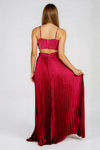 Especially Stunning Cutout Pleated Maxi Dress - Wine