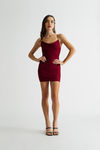 Indecisive Wine Ruched Bodycon Mini Dress