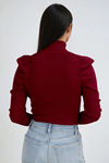 Sleek Charm Turtleneck Top - Wine
