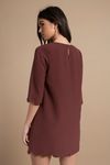 Sweetly Scalloped Wine Shift Dress