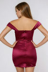Too Fab Off Shoulder Bustiner Mini Dress - Wine