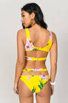 Secret Plunge Yellow Multi Bikini Top