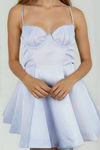 Feel This Glow Sweetheart Satin Mini Dress - Baby Blue