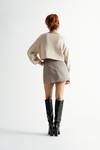 Jeanine Beige Long Sleeve Cropped Sweater