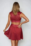 Hot To Go Ruffle Cut Out Mini Dress - Berry