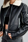 Aero Luxe Shearling Leather Jacket - Black
