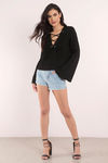 Arya Lace Up Top - Black