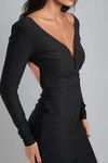 Dark Desire Glitter Open Back Maxi Dress - Black