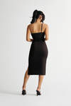 Divine Time Black Cutout Bodycon Midi Dress