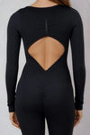 Flex Hard Long Sleeve Cutout Jumpsuit - Black