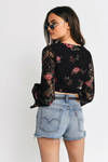 Forever Black Lace Embroidered Crop Top