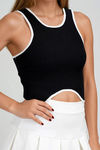 Fresh Frame Ribbed Tank Top - Black