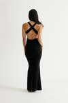 Glam Nights Mermaid Bodycon Maxi Dress - Black