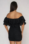Honey Lips Off Shoulder Ruched Mini Dress - Black