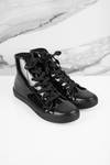 Jordana Black Patent Leather High Top Sneakers