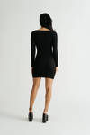 Lolla Black Sweater Knit Bodycon Mini Dress