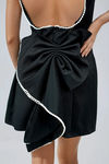 Luxe Grace Open Bow Mini Dress - Black