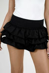 Mood Ready Multi TIered Mini Skort - Black