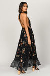 Paulina black Floral Maxi Dress