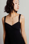 My Sweetheart Ruched Midi Dress - Black