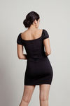 Myra Black Off Shoulder Bodycon Mini Dress