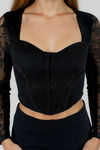 Night Out Glow Sweetheart Corset Top - Black