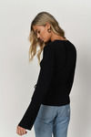 Night We Met Black Wrap Blouse
