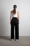 Nostalgia Blues Black Pleated Wide Leg Trouser Pants