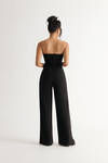 Playing Games Black Knot Cutout Wide-Leg Jumpsuit