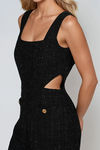 Regal Edge Tweed Jumpsuit - Black
