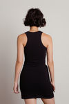 Sherri Black Knit Wrap Bodycon Dress