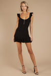 Skyler Black Ruffle Knit Dress