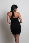 So Gone Black Halter Bodycon Mini Dress