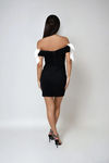 Soft Spell Satin Bow Mini Dress - Black