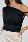 Softly Yours One Shoulder Top - Black